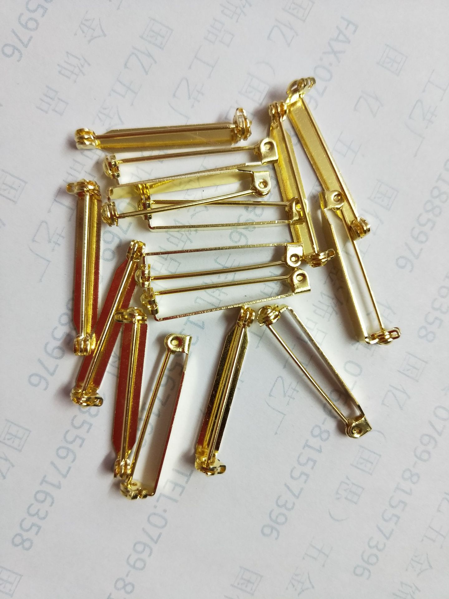 圆盘安全别针 胸针 logo徽章胸针配件 分离式安全别针