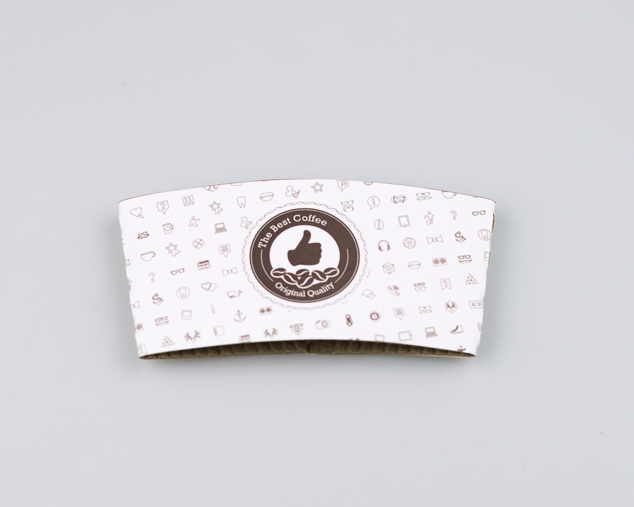 隔热杯套_咖啡杯杯套定制logo纸杯托隔热牛皮纸杯套防烫500ml定做 - 