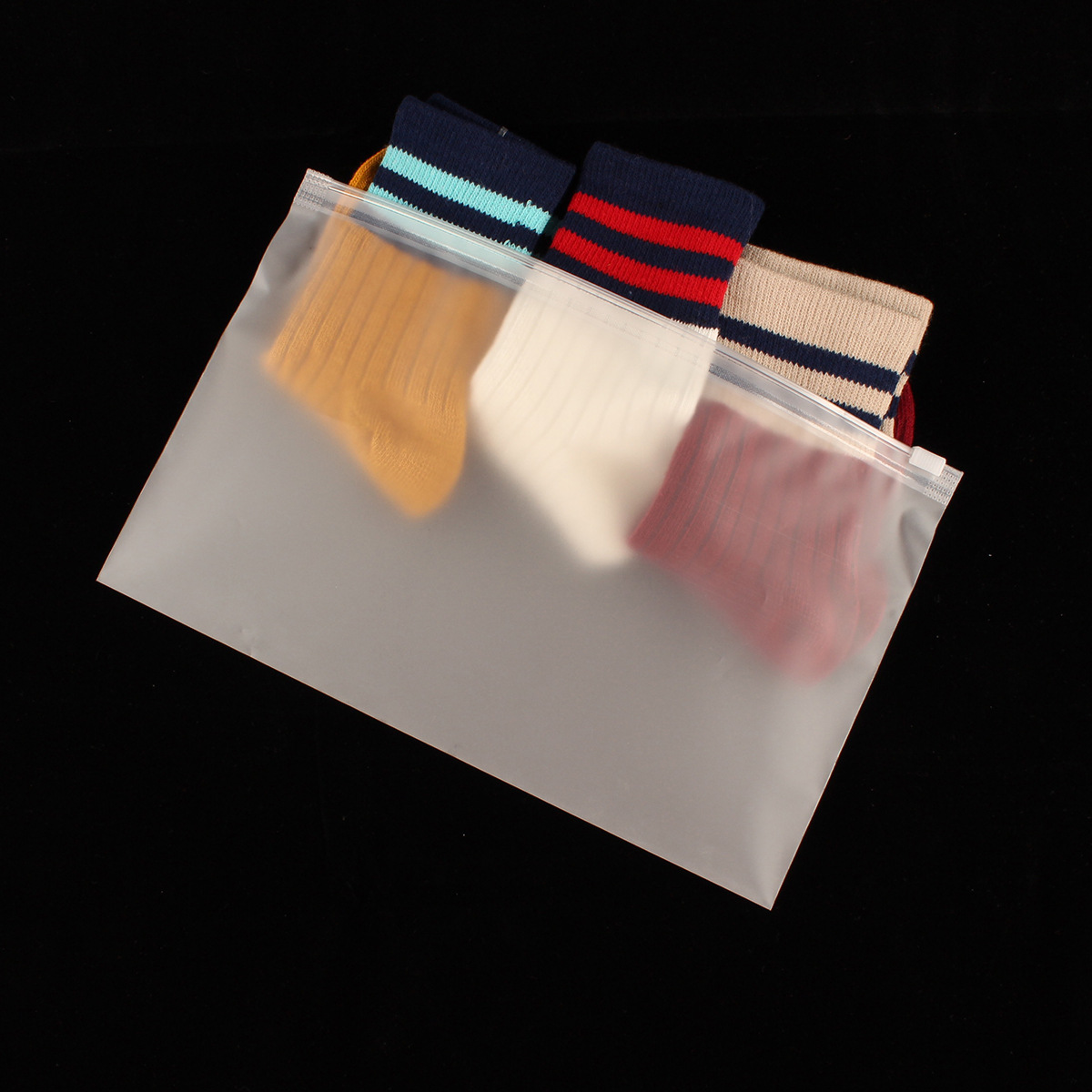 厂家直销服装拉链袋磨砂透明封口包装袋男女装t恤收纳自封服装袋