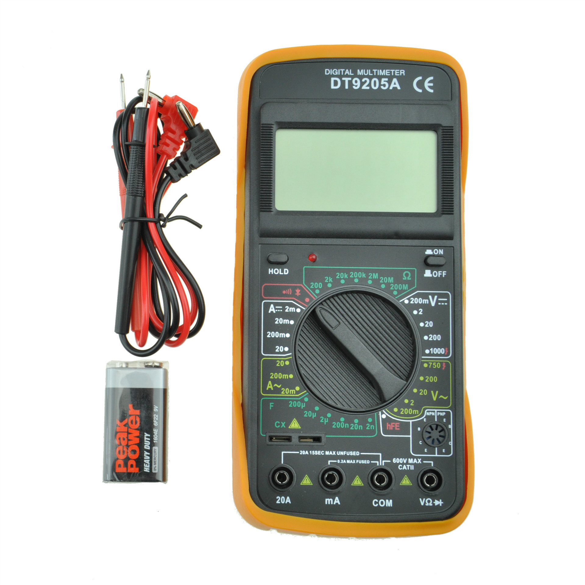 数字万用表 dt-9205a digital multimeter 带数据保持大板