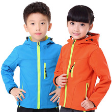 跨境儿童软壳衣外贸新款 复合面料防水登山滑雪冲锋衣外套