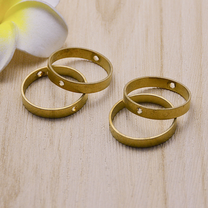 纯铜饰品配件19mm双孔圆环戒指 diy极简手工穿珠圆圈材料厂家批发