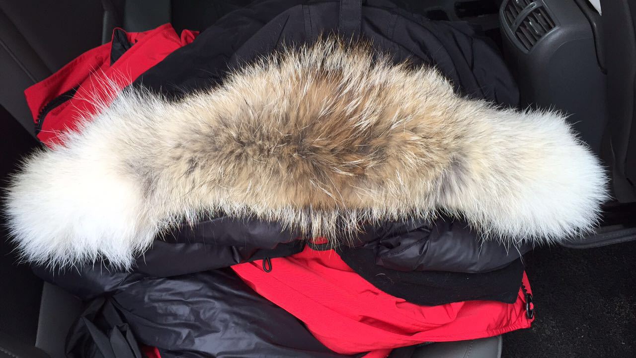 2017新款加拿大鹅牌狼毛领女士羽绒服中长款户外加厚风衣