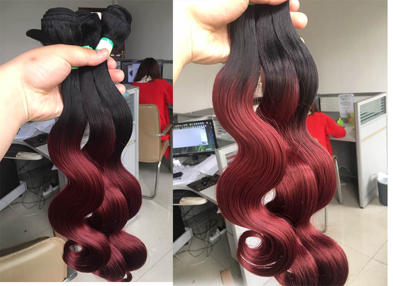 福盛瑞化纤发帘假发高温丝bodywave 1b 99j套装现货亚马逊货源