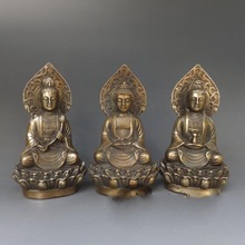 纯铜西方三圣佛像摆件如来佛 观音 大势至菩萨