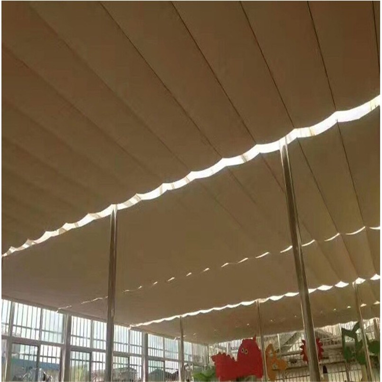 电动遮阳帘户外天棚帘双轨折叠式天蓬帘玻璃顶遮阳蓬阳光房商场