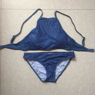 2018新款欧美时尚三角比基尼性感纯色沙滩游泳衣女士泳装厂家直销