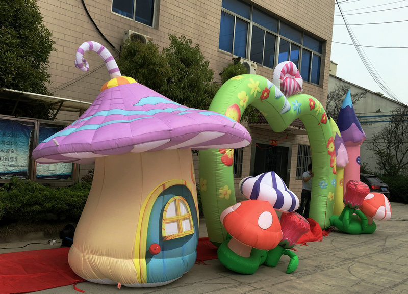 充气气模婚庆拱门 制作充气模型产品 卡通气模城堡 组合蘑菇气模