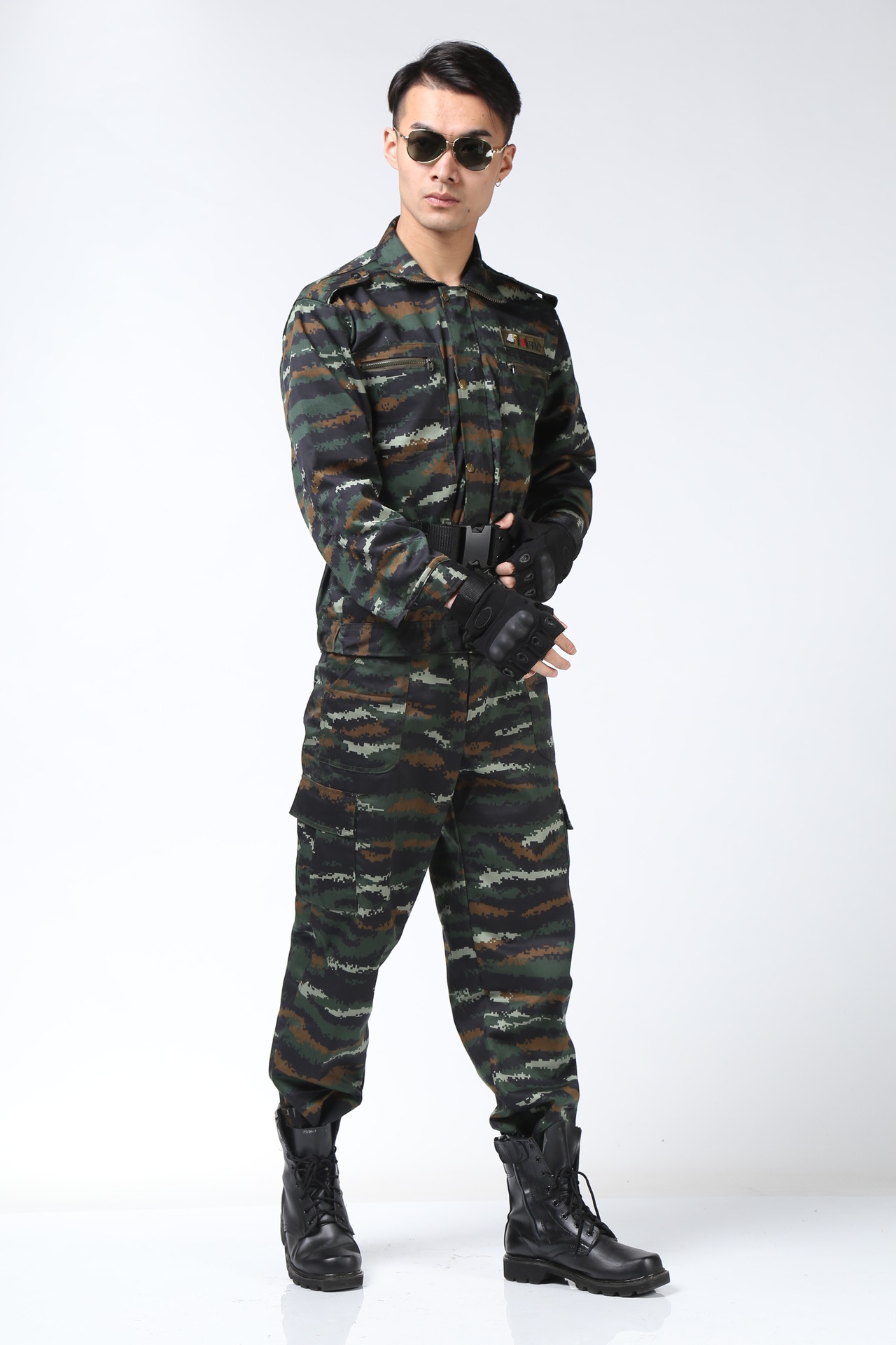 迷彩服套装男军训野战丛林迷彩服户外cs装