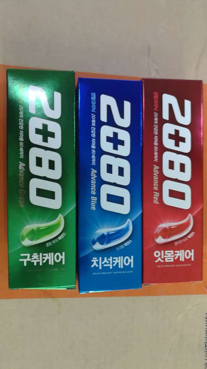 批发供应韩国牙膏 2080 蓝色防蛀牙膏120g 韩国商品批发