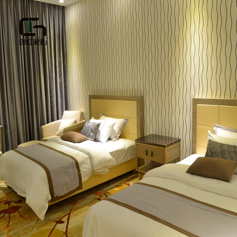 星级公寓民宿家具全套一站式标间双人床名宿宾馆酒店套房卧室家具