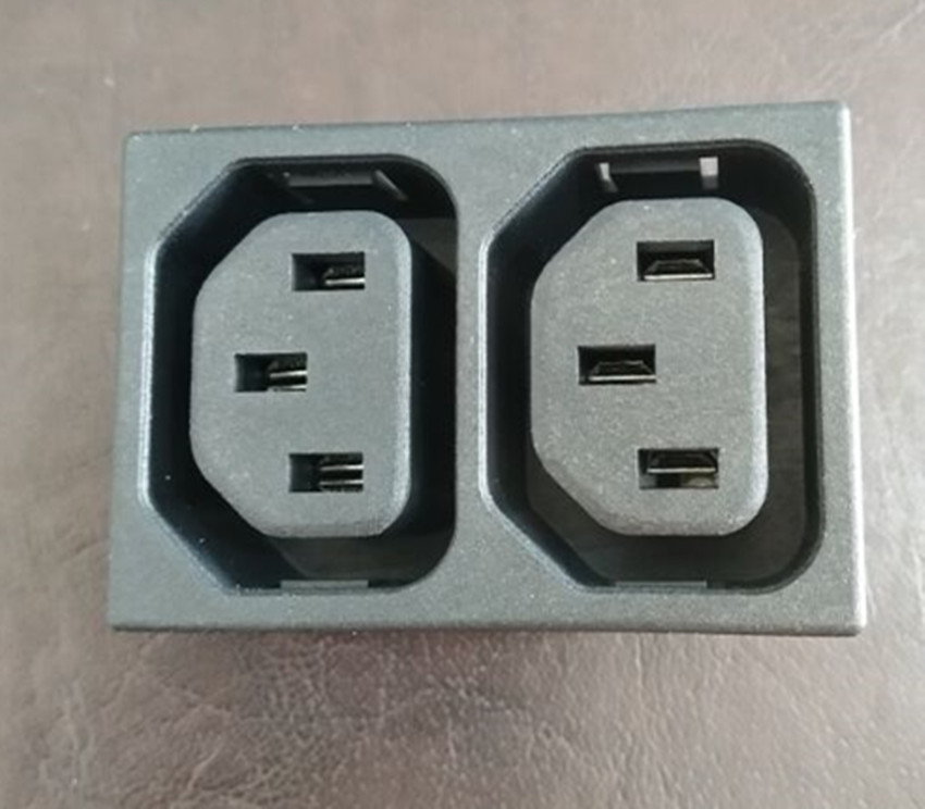 三排品字充电接口ac插座ac022三孔插座三连体ac电源插座