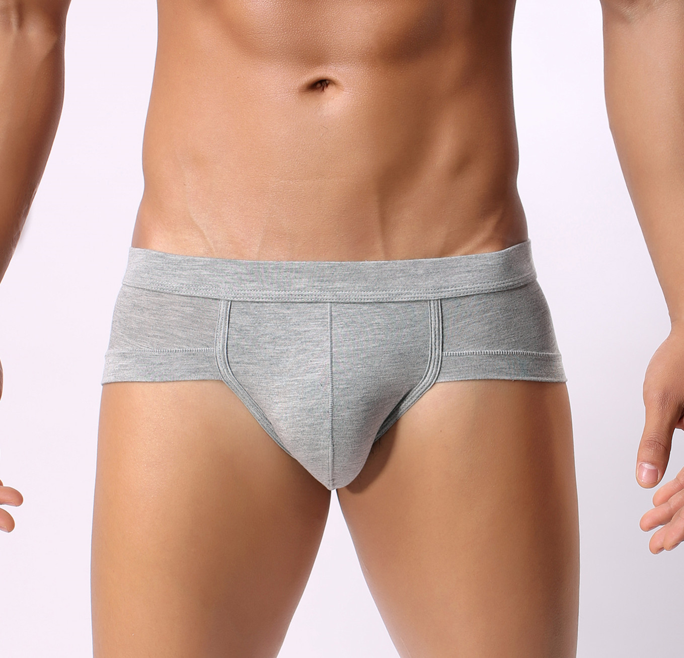 Men's Underwear Modal Cotton Double-Layer Briefs Summer Thin Low Waist Sports Trendy Men Underpants Factory Wholesale