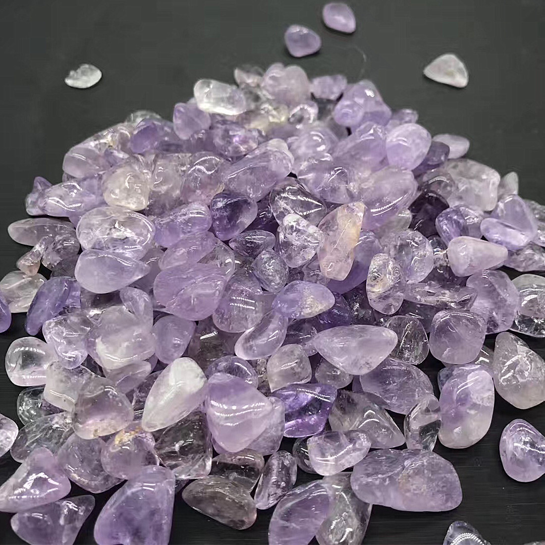 天然紫水晶碎石散装原矿紫水晶紫色碎水晶石消磁放鱼缸水晶