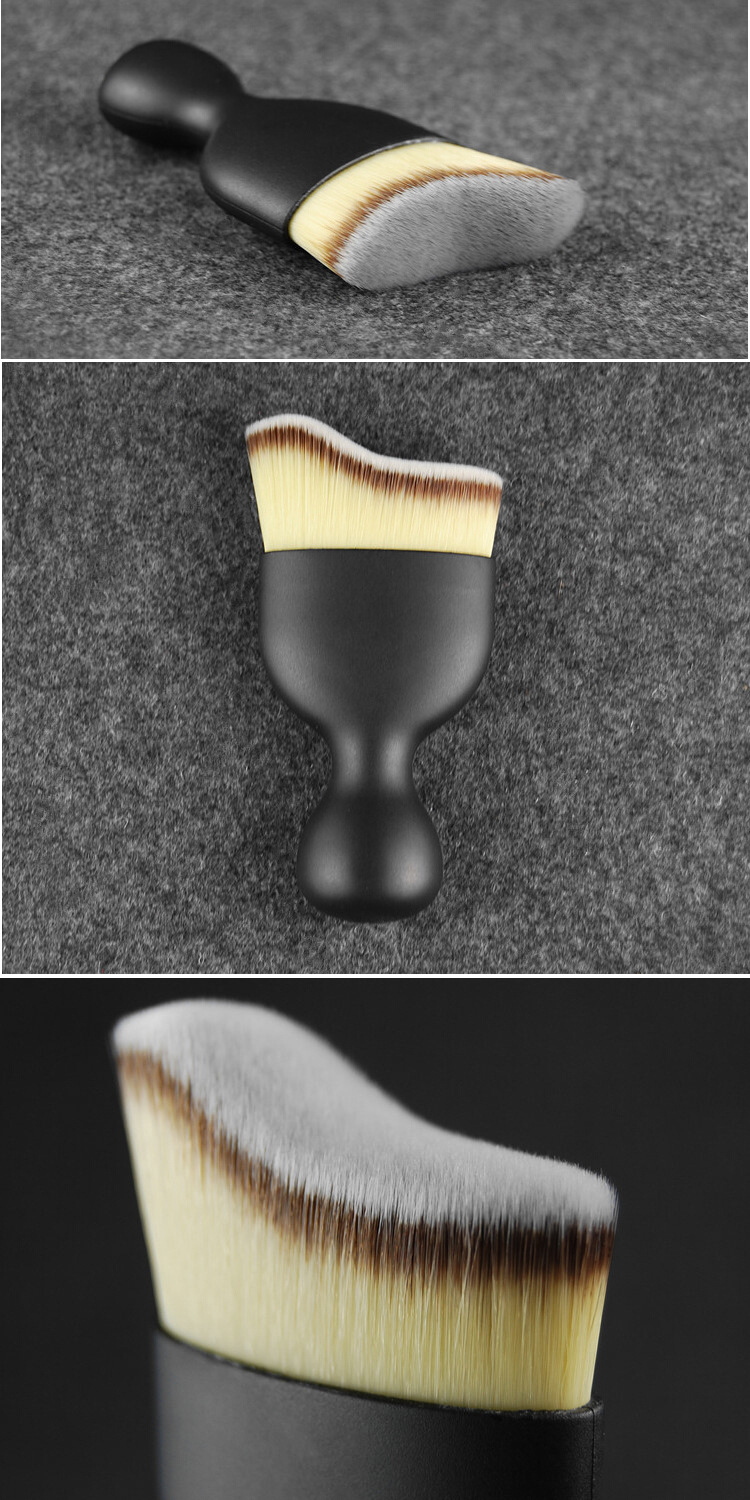 厂家直销轮廓刷 高低弧度波浪形修容刷 塑料柄大号曲线