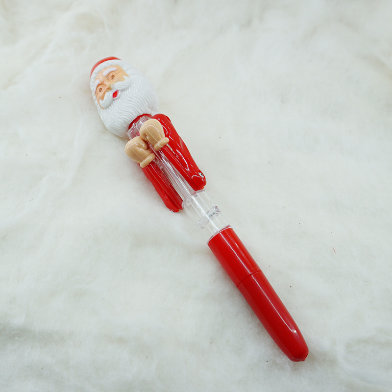 Creative Student Santa Claus Ballpoint Pen Boxing Decompression Mark Pen Light Pen Christmas Gift Toys