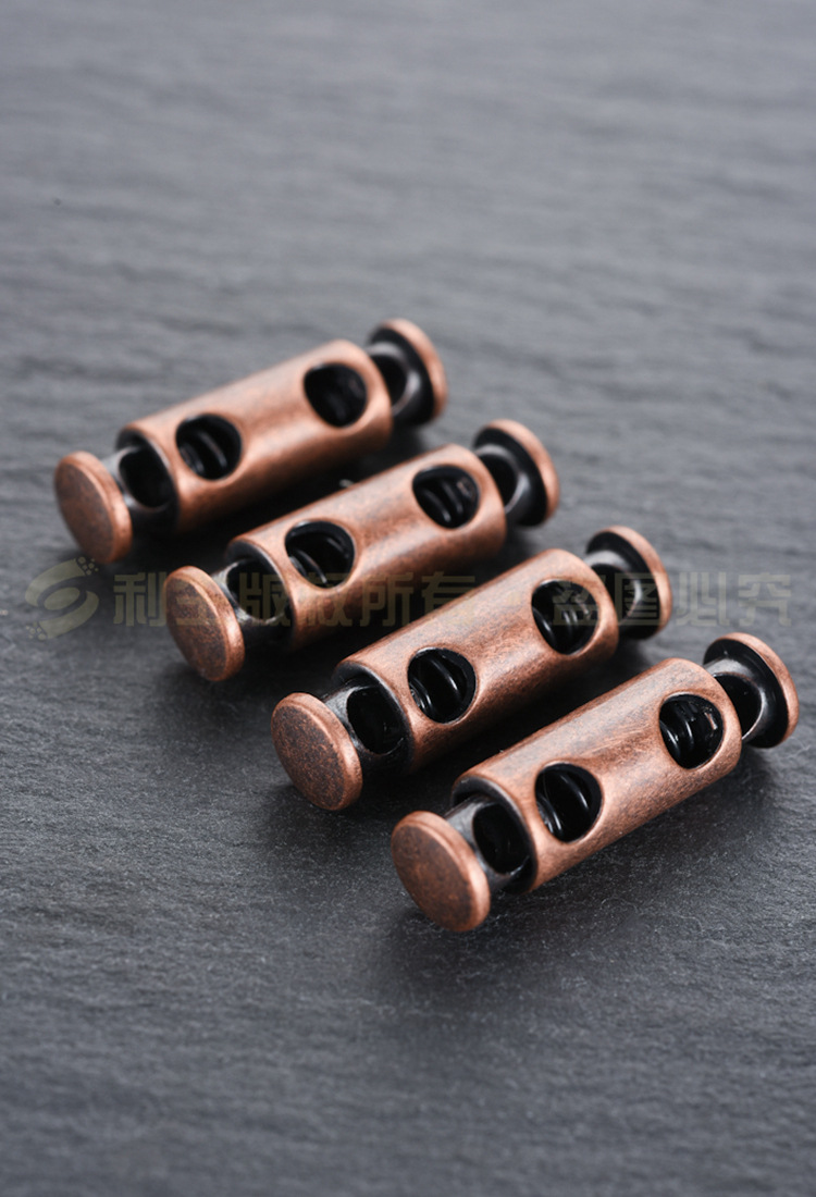 利生现货 金属双头弹簧扣 双孔锌合金吊钟 松紧绳调节扣 锁扣