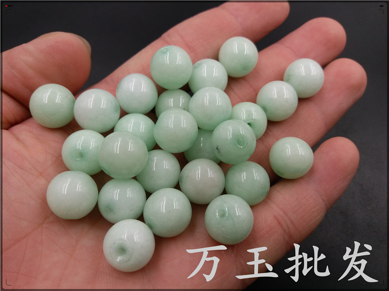 厂家直销 豆绿色巴山翠玉原石散珠批发 diy饰品配件散珠 特价