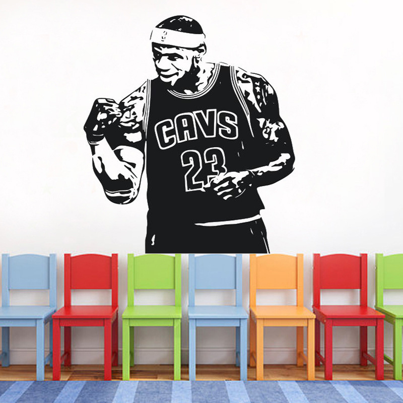 nba骑士队勒布朗詹姆斯墙贴画男生宿舍酒吧篮球馆装饰贴纸ks1091