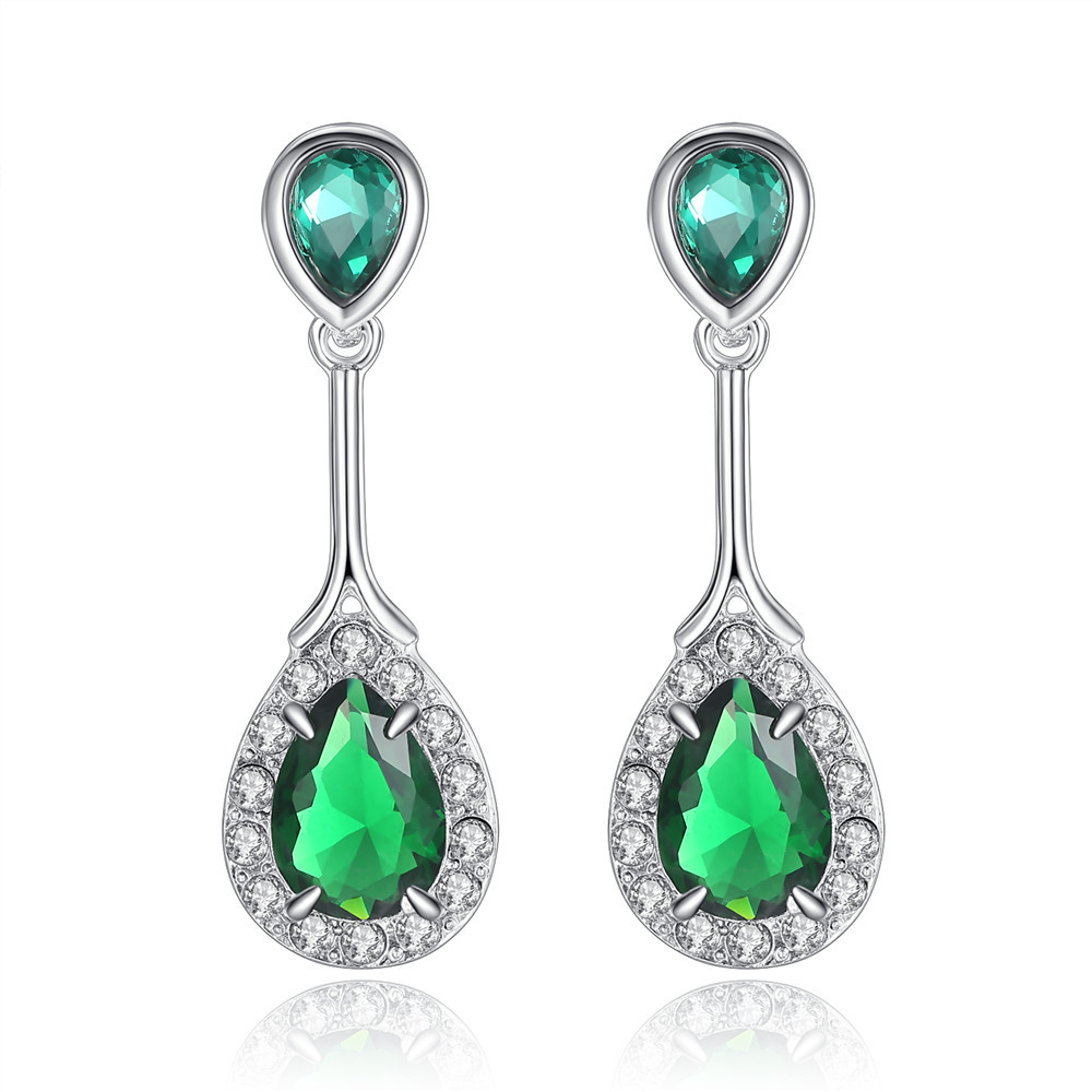 欧美时尚闪亮水滴水晶耳环女士百搭水滴耳坠耳环速卖通爆款推荐