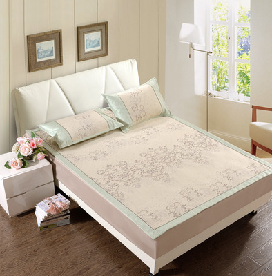 2017舒美新款家居夏凉蚕丝席空调席子 折叠双人凉席三件套高档席