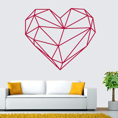 几何心形装饰画pvc精雕外贸热卖客厅卧室背景墙贴纸批发定制ks036