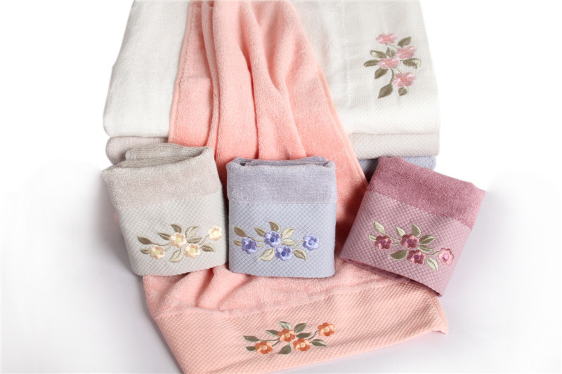 天源家纺竹纤维加厚绣花毛巾dm-1638批发团购oem