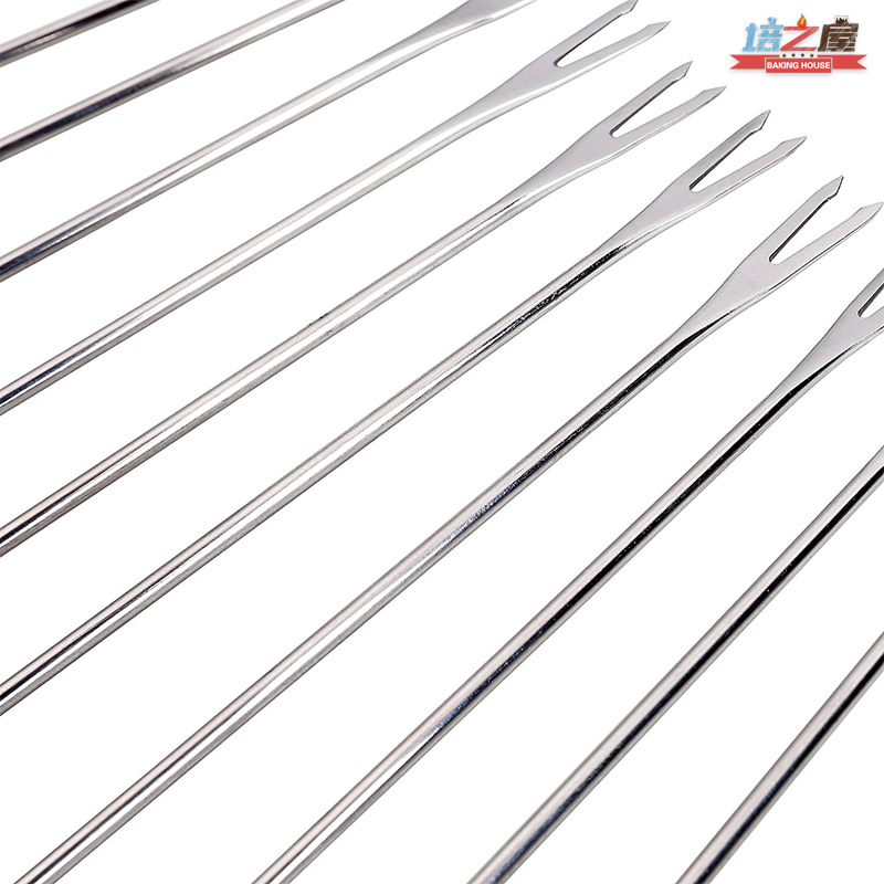 Multi-Color 24cm Stainless Steel Dessert Fork Six-Piece Cheese Chocolate Hot Pot Fruit Fork