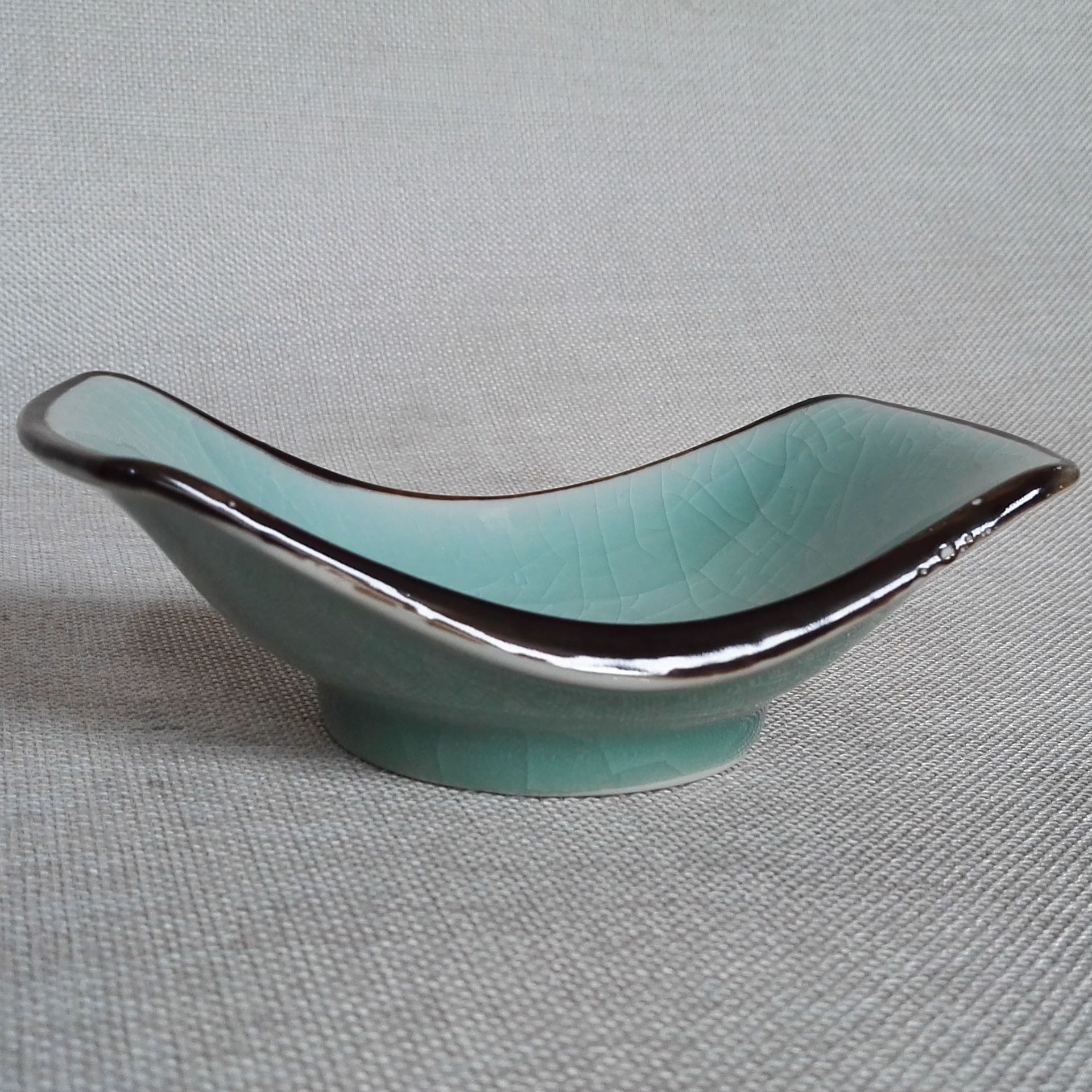 6"元宝船碗 陶瓷哥窑开片牛排火锅生菜沙律面包糕点盘点心雪糕