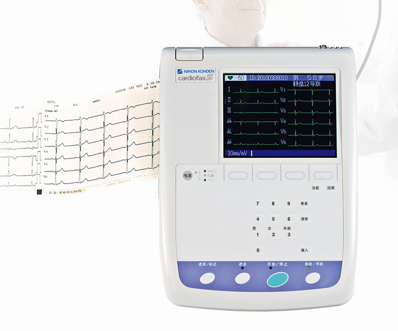 供应日本光电心电图机 ecg-1250c心电图仪六道12导联便携式数字式