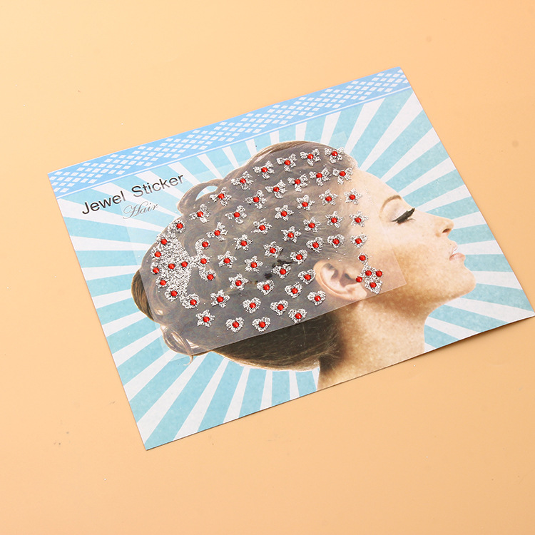 2018经典头发钻贴 超闪金葱粉贴贴纸 爱心梅花五角星蝴蝶美容贴