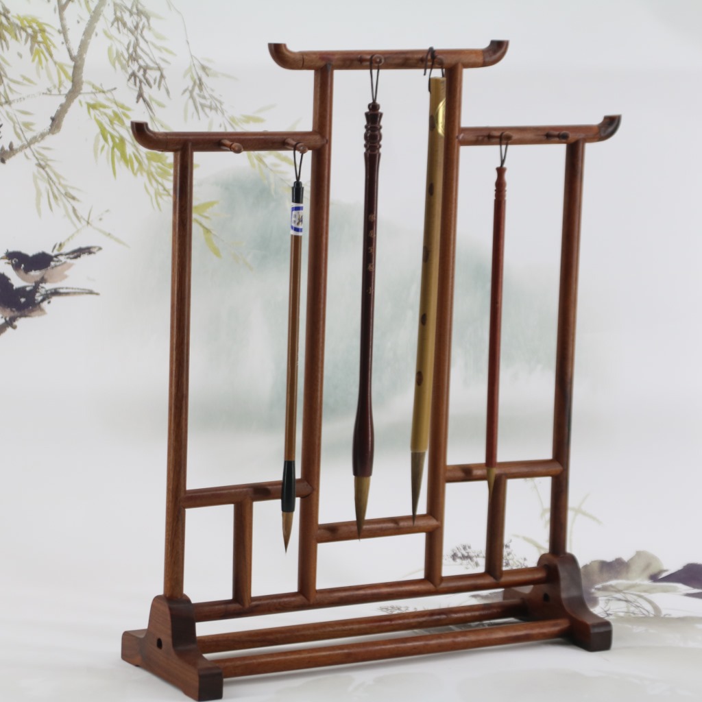 文房四宝实木红木红檀明式笔架毛笔挂毛笔架笔挂笔架山厂家直销