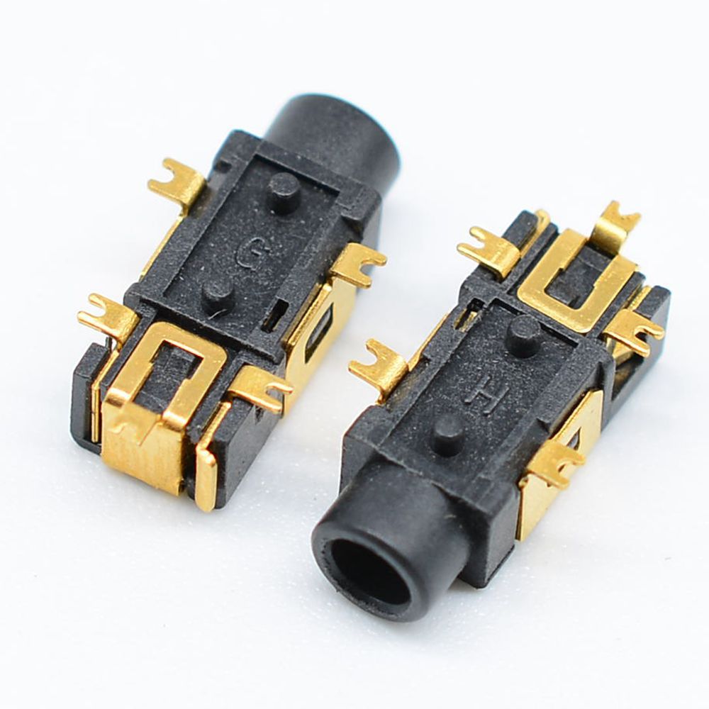 5mm耳机插座pj-209 v脚 贴片五脚带柱音频插座