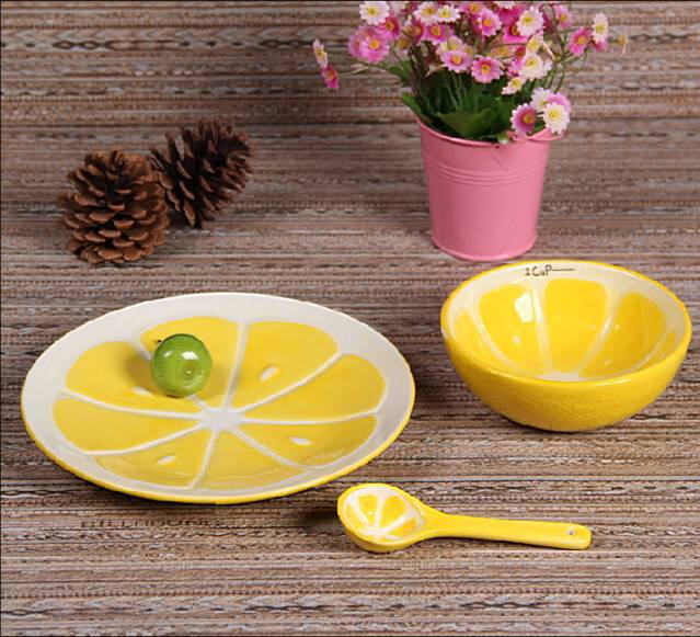 Daily Ceramic Fruit Bowl Tableware 3-Piece Set Children's Tableware Creative Cartoon Cute Bowl Factory Direct Supply