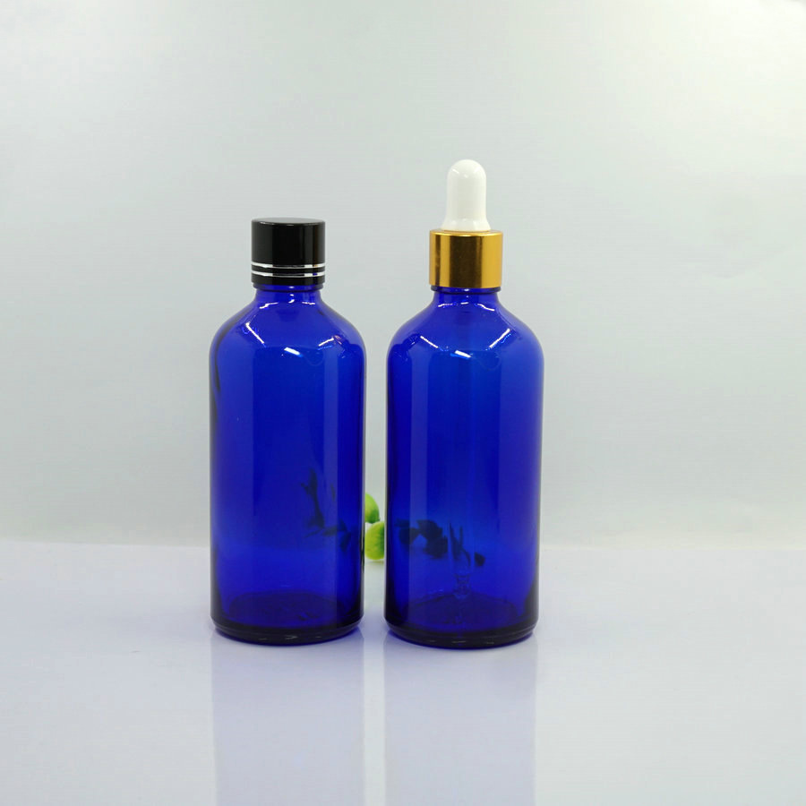 现货供应蓝色精油瓶 100ml蓝色精油调配瓶 精油滴管分装瓶 喷雾瓶