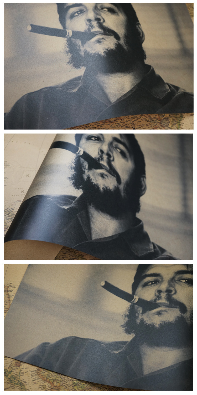 【a0055】切格瓦拉雪茄复古牛皮纸海报室内酒吧咖啡馆装饰画