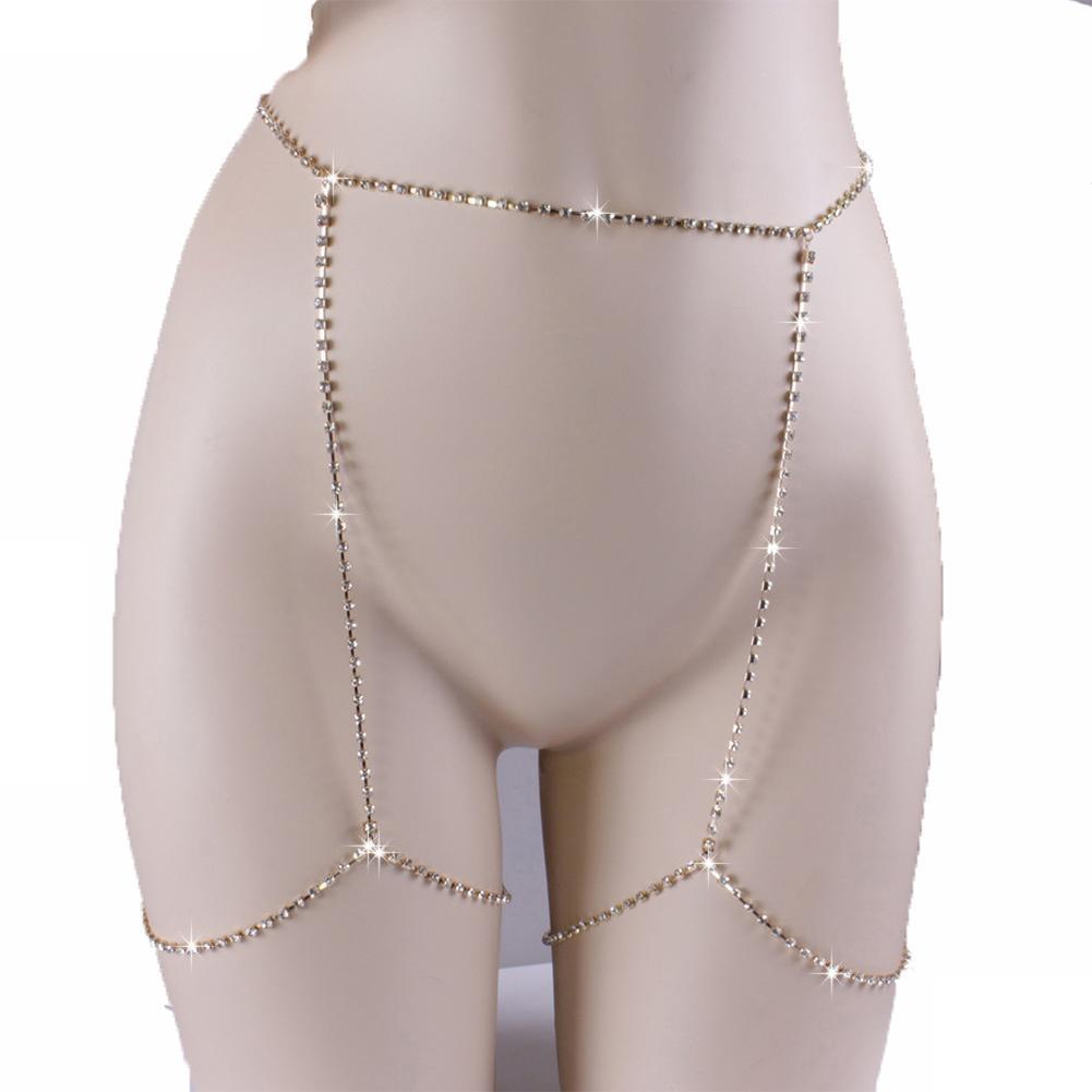 欧美时尚性感大腿链 闪钻满钻性感链 身体链