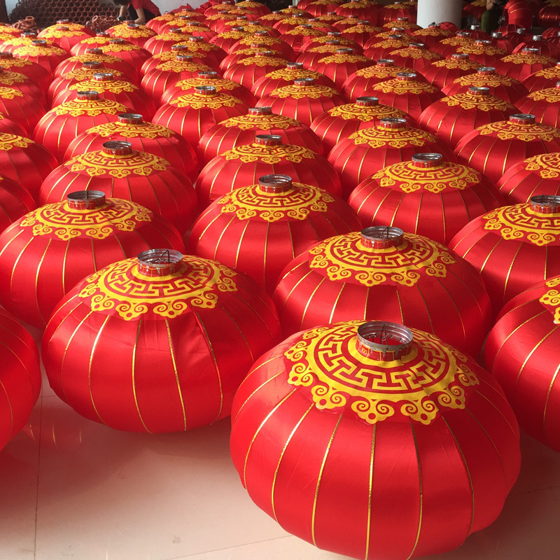 批发直销铁口绸缎布灯笼户外防水晒节日亮化装饰宫灯定做印字广告