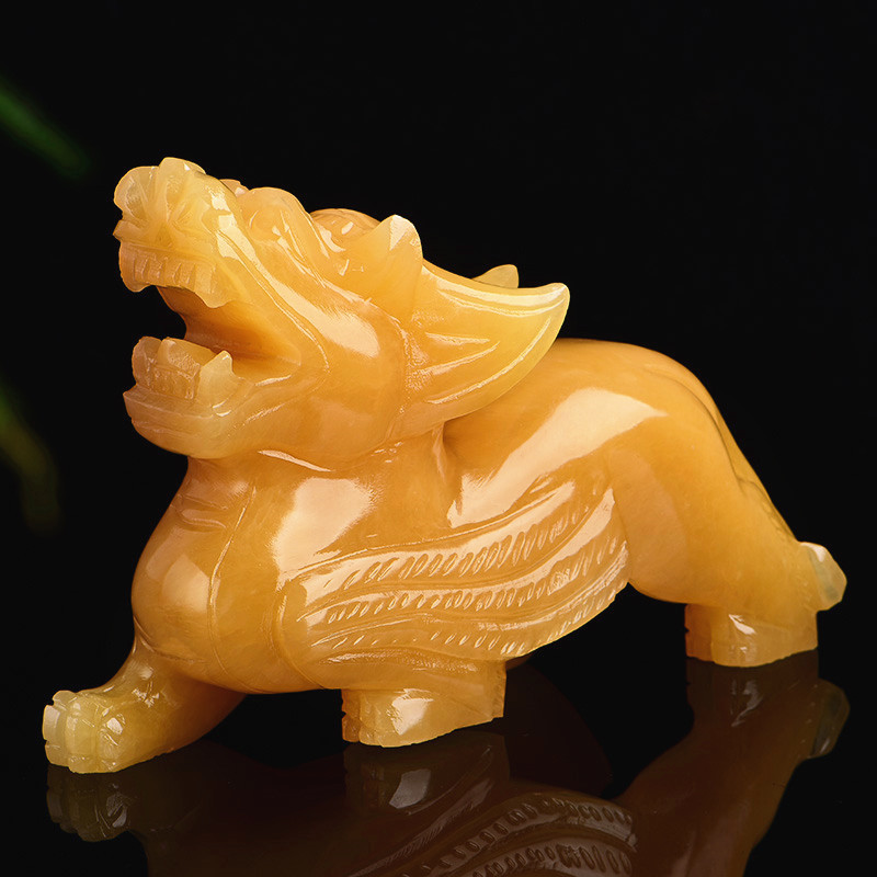 黄玉貔貅貔貅摆件米黄玉貔貅摆件开业送礼佳品厂家直供工厂批发送
