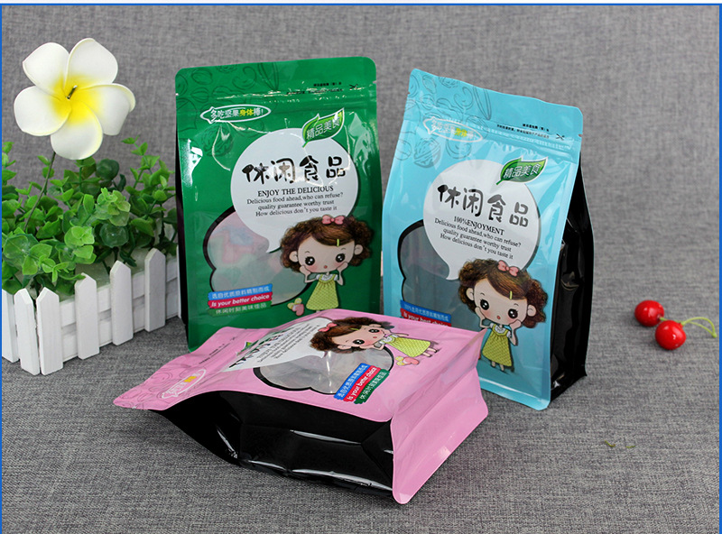 现货休闲食品包装袋八边封干果坚果零食糖果瓜子包装自封袋批发