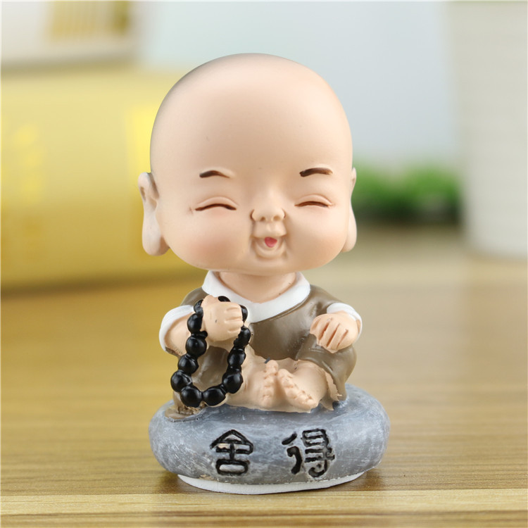 小白家包邮 呆萌可爱小和尚摇头娃娃 创意家居汽车摆件车载装饰