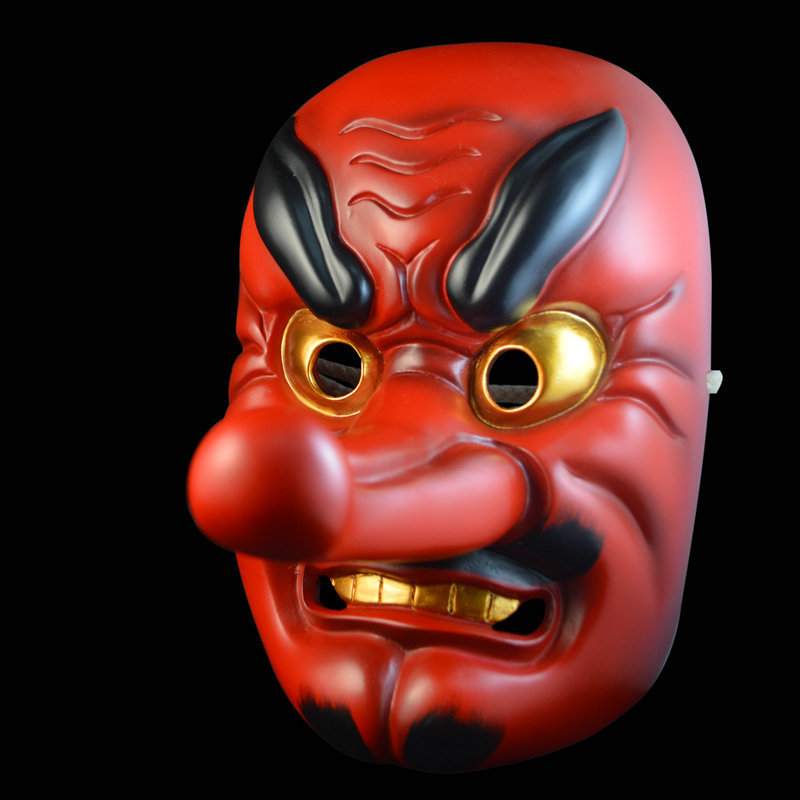 日本能剧天狗面具 佛教般若面具 日本武士面具珍藏版树脂面具挂饰