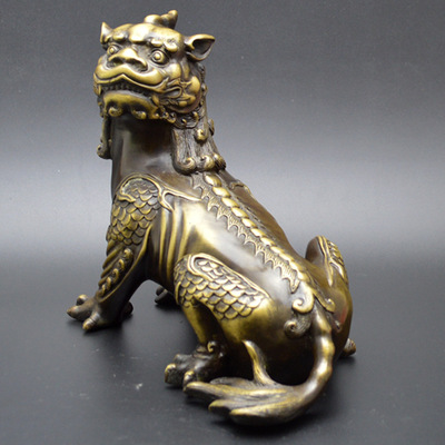 招财谛听摆件纯铜黄铜家居饰品佛堂装饰品镇宅辟邪地藏王坐骑神兽