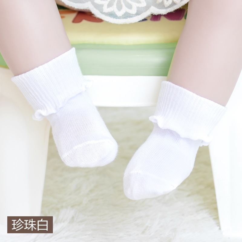 Children's Socks Children's Socks Lace Children's Socks 0-6 Years Old Spring and Autumn Cotton Loose Mouth Children's Socks Combed Cotton Baby's Socks