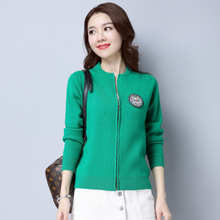 拉链开衫毛衣女