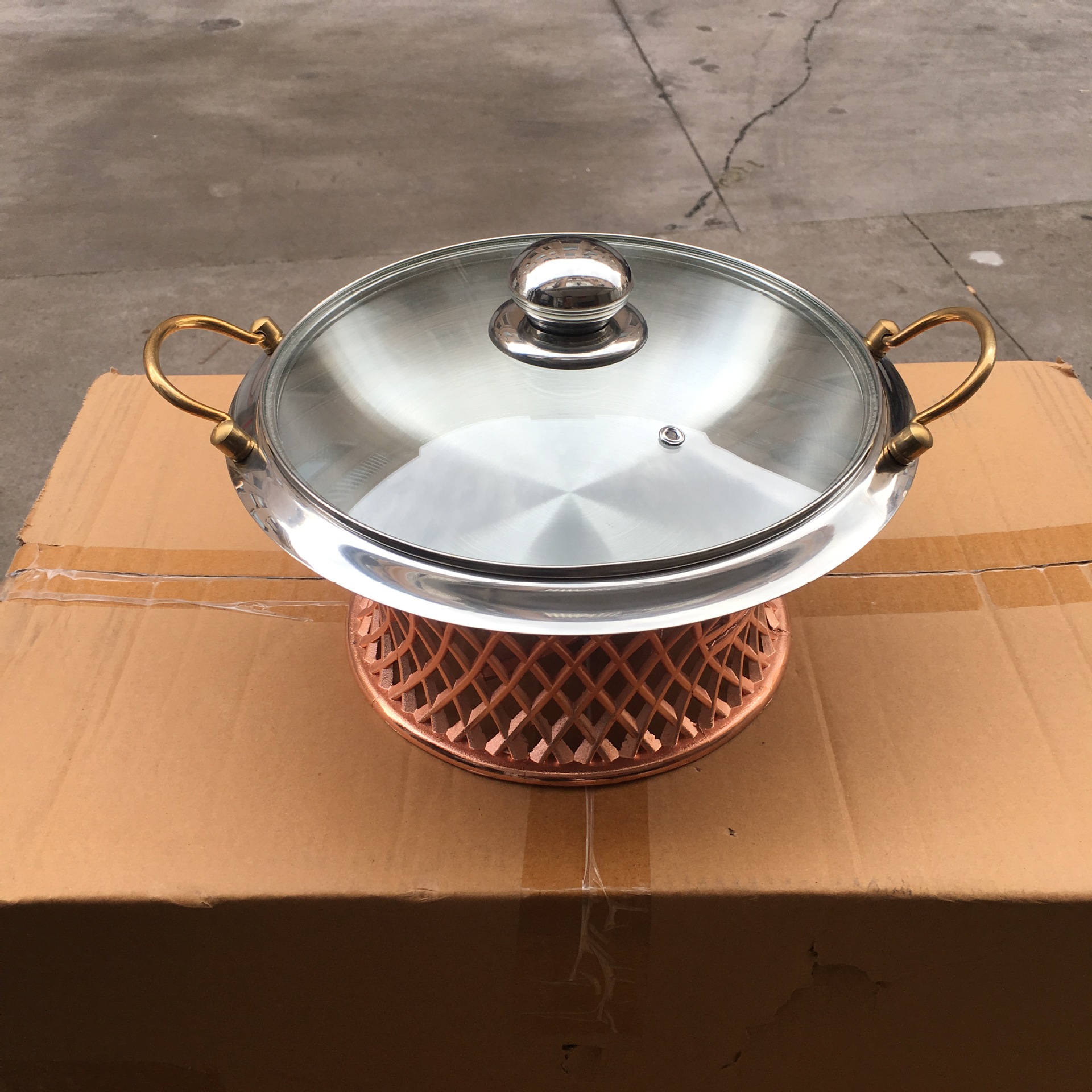 厂家直销固体酒精炉酒精锅小火锅干锅炉铁艺炉富贵蓝酒精炉