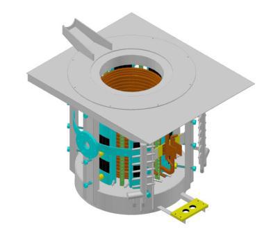 洛阳万峰钢壳带磁轭中频感应熔炼炉
