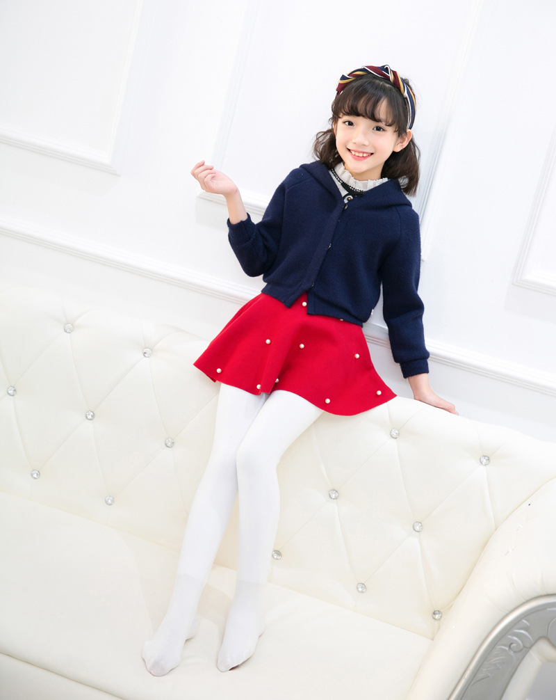 儿童连裤袜2019春新款韩版童袜抗起球拉绒女童打底袜白色舞蹈袜