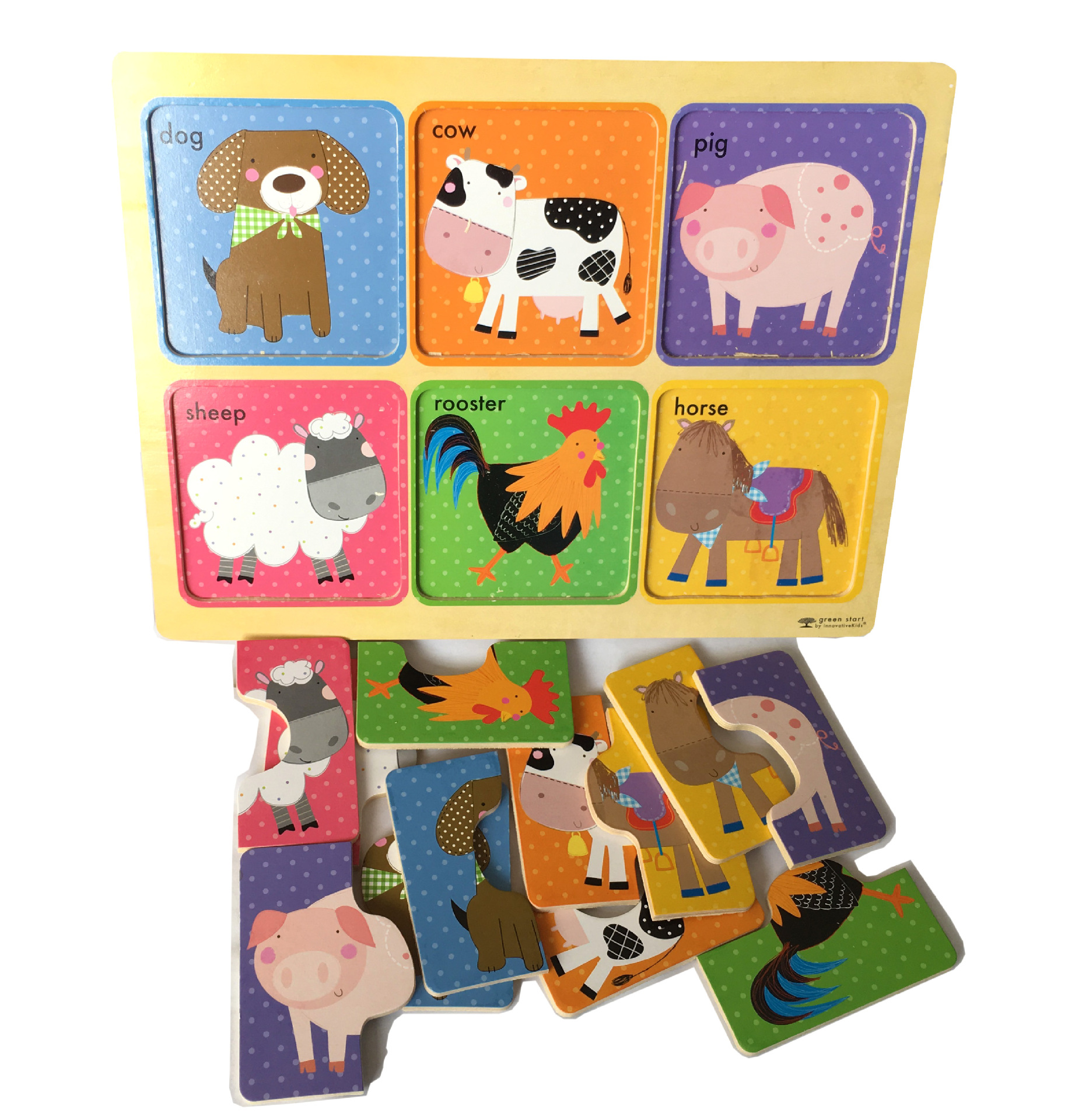 厂家直销木制益智动物拼图拼板 儿童早教幼儿园认知玩具 英语.45