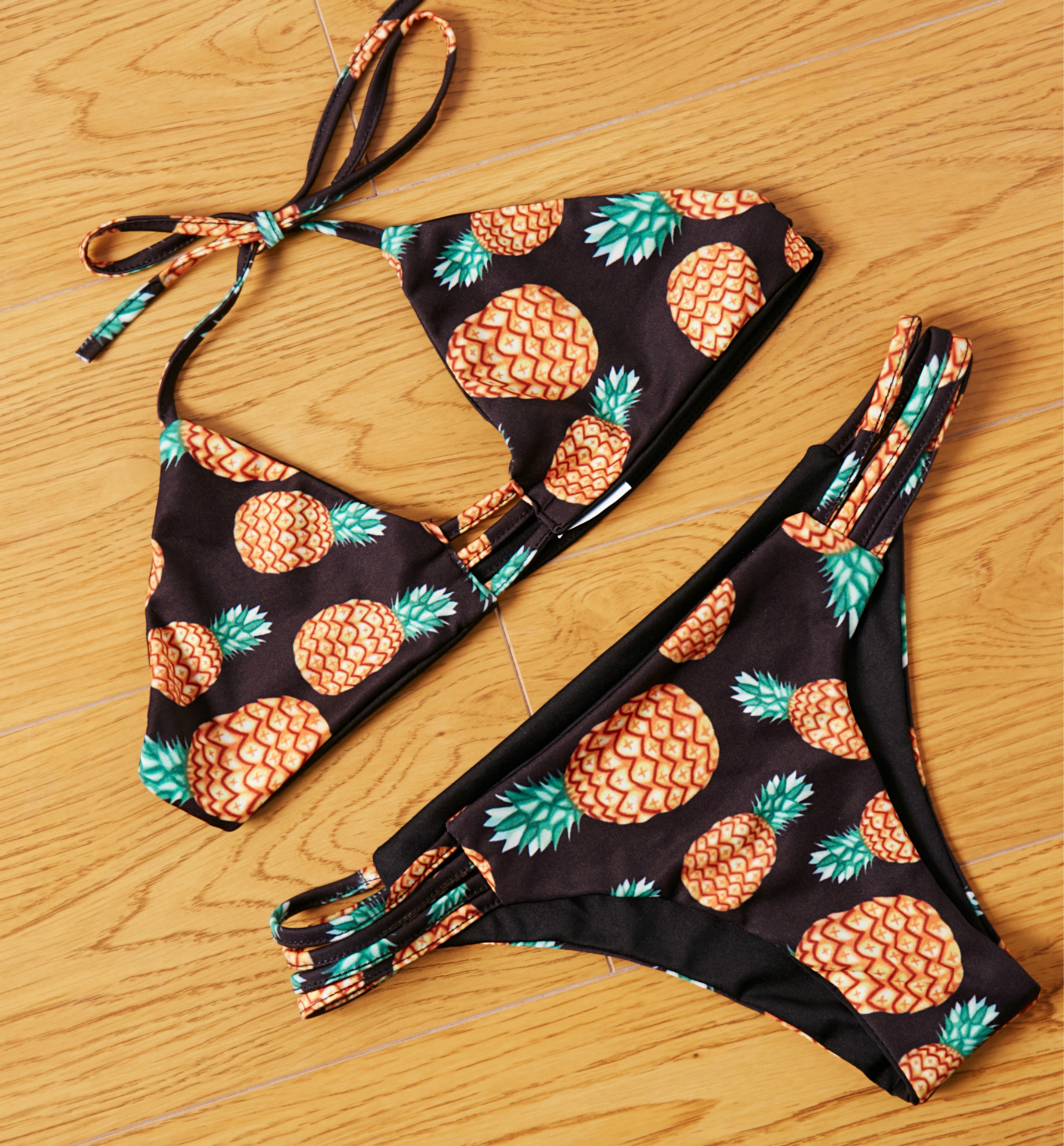 2016新款推荐 菠萝两面服 女款分体 欧美时尚性感比基尼泳装